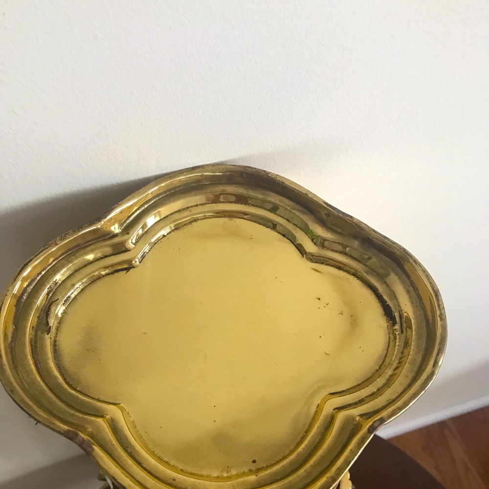 Vintage Brass Umbrella Stand Scalloped Detailing - Picture 5 of 7